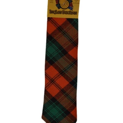Men's Wool Tartan Tie - Kerr Ancient - Orange, Green