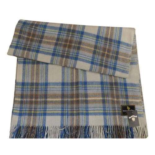 Stewart Muted Blue Dress Tartan Rug Throw