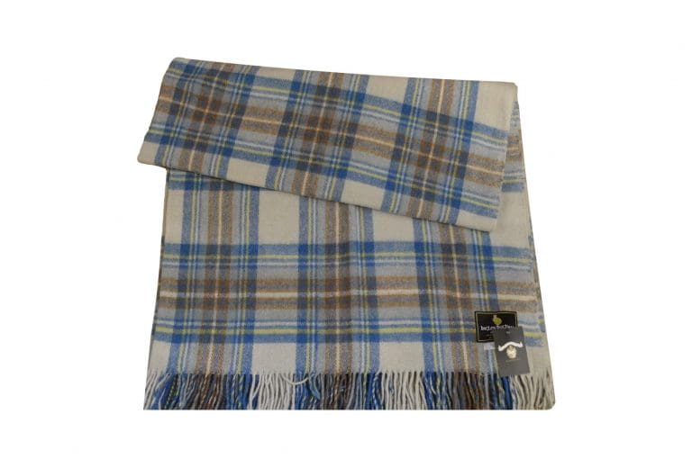 Stewart Muted Blue Dress Tartan Rug Throw