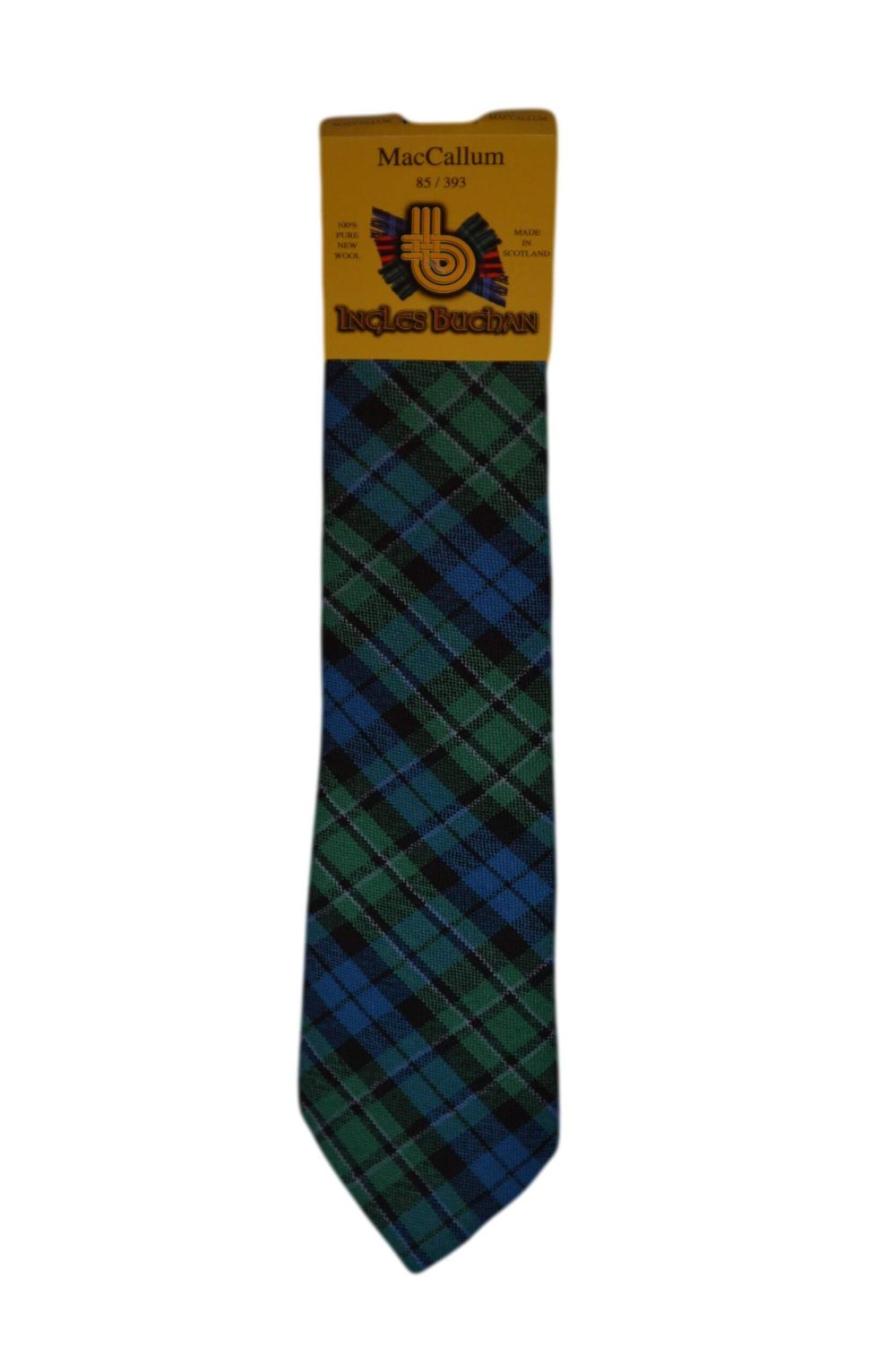Men's Wool Tartan Tie - MacCallum Ancient - Blue, Green