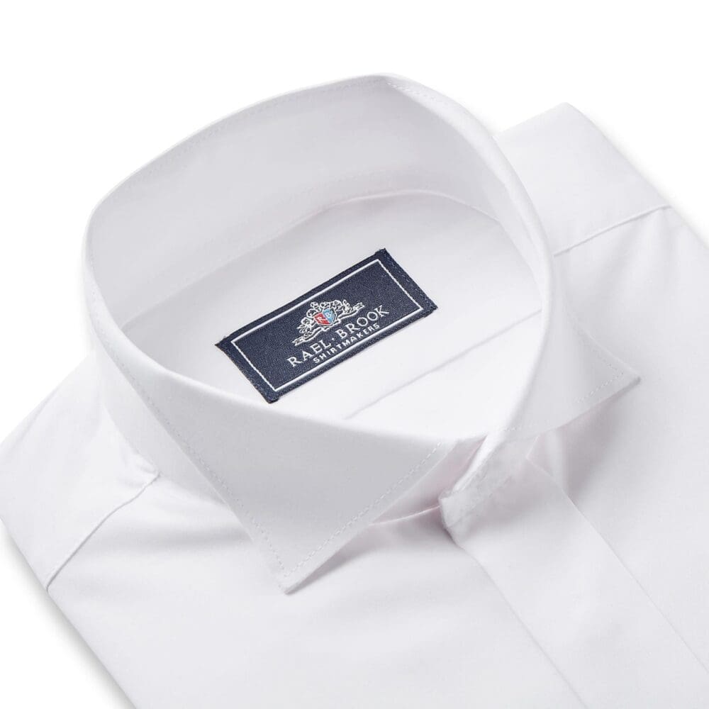 Plain Front Dress Shirt with Swept Wing Collar - Image 2
