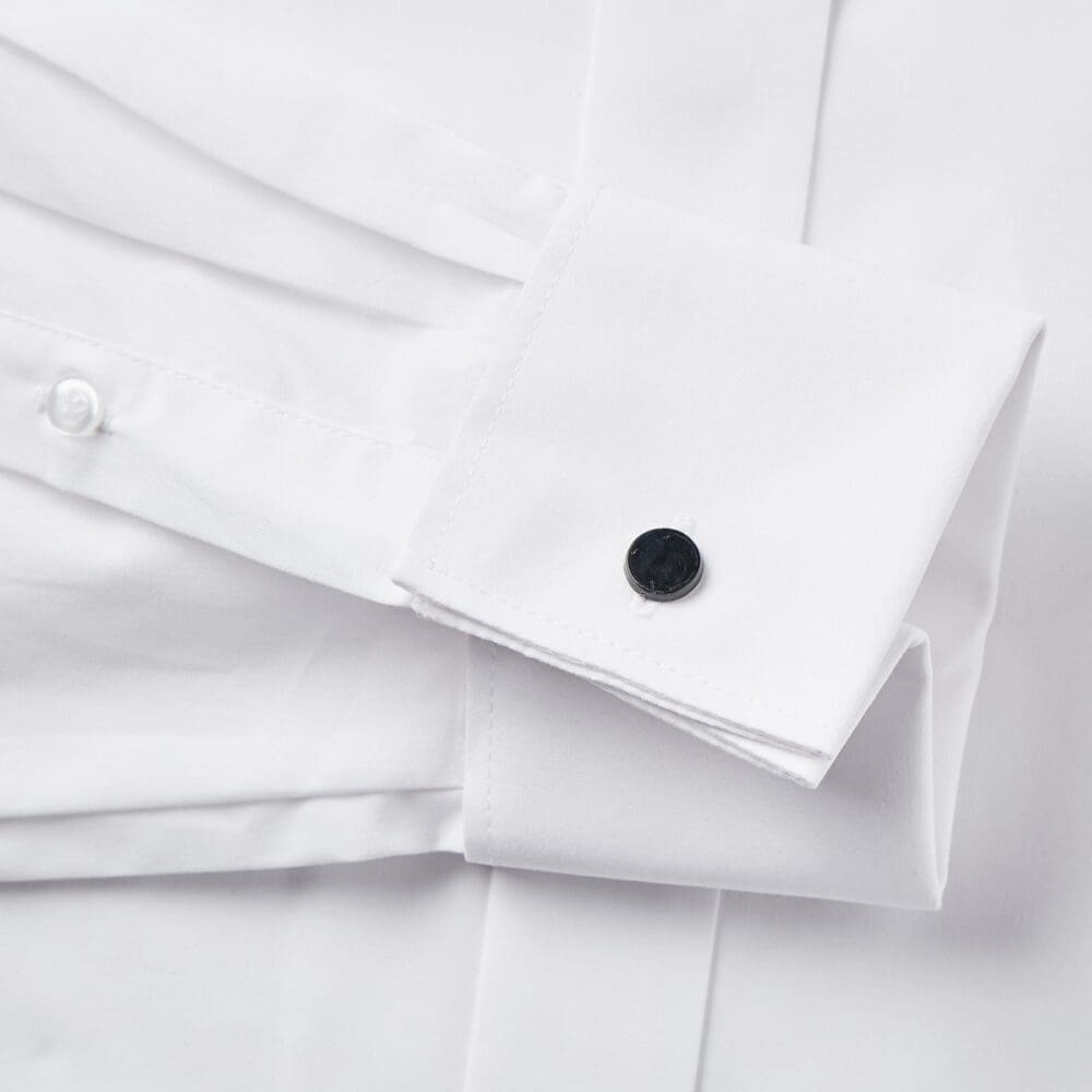 Plain Front Dress Shirt with Swept Wing Collar - Image 3