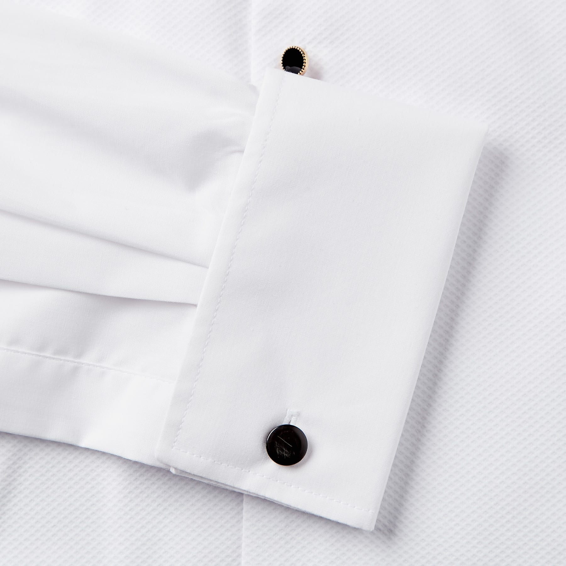 David Latimer Mens Mock Pleat Wing Collar Dress Shirt in White 