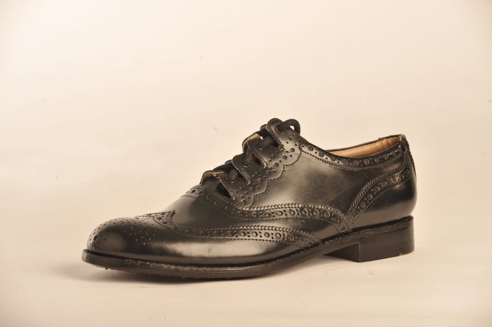Black Ghillie Brogues with Leather Sole