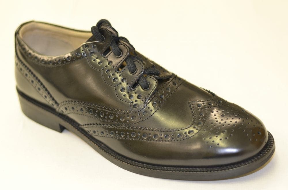 Black Ghillie Brogues with Leather Sole - Image 3