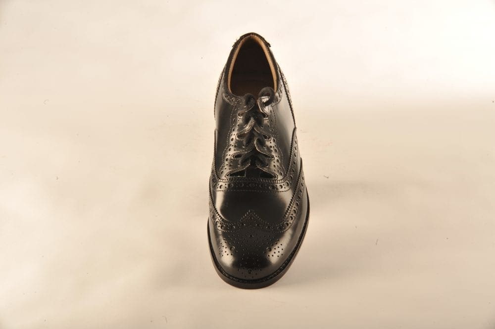 Black Ghillie Brogues with Leather Sole - Image 2