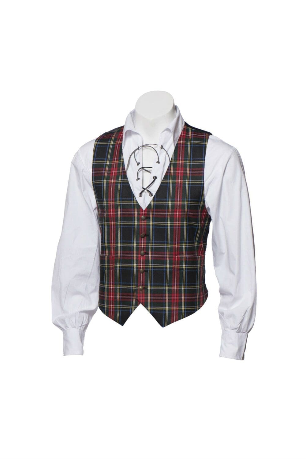 Black Stewart Tartan Waistcoat - Image 3