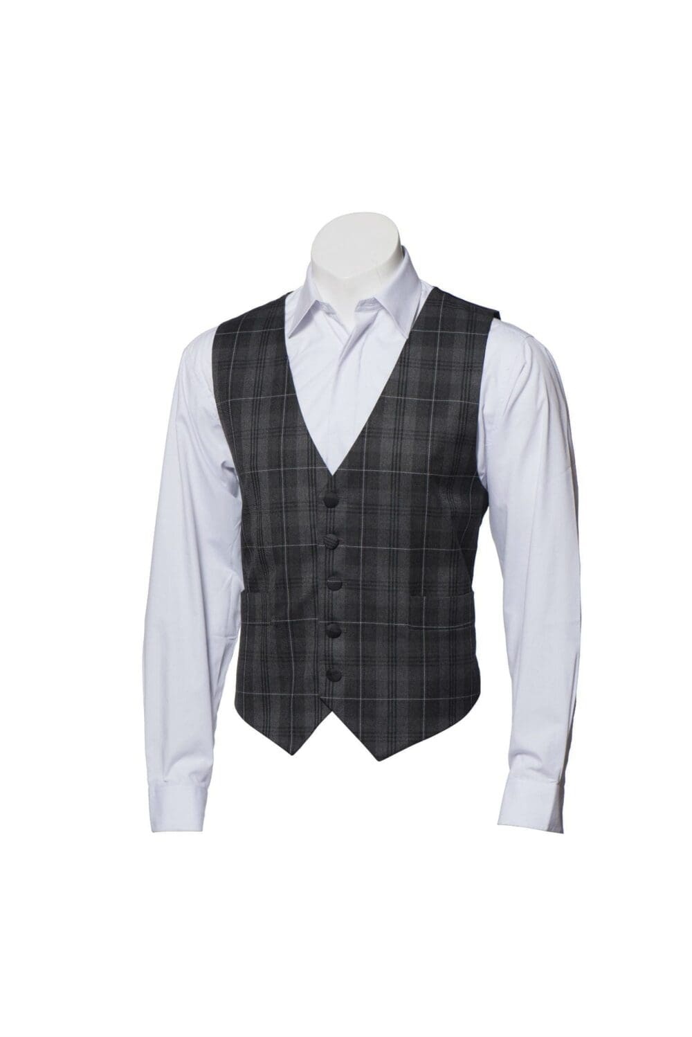 Grey Granite Tartan Waistcoat
