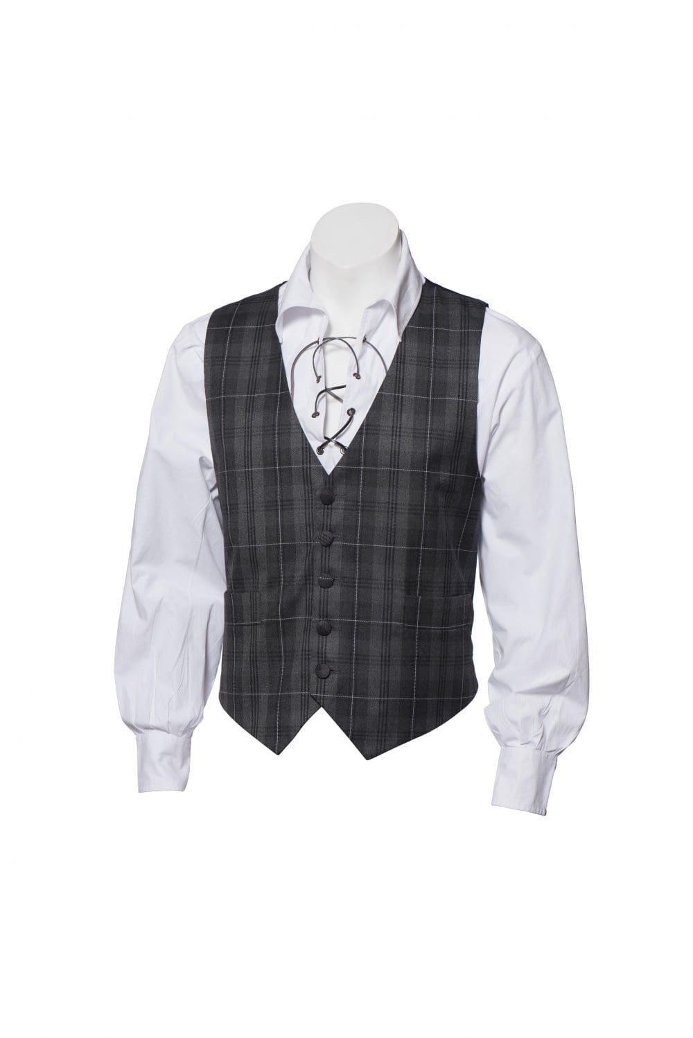 Grey Granite Tartan Waistcoat - Image 3