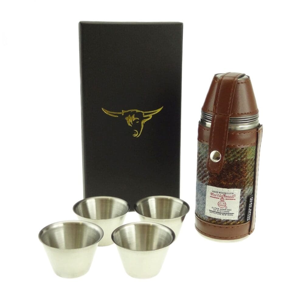 Harris Tweed Tartan Hunting Flask