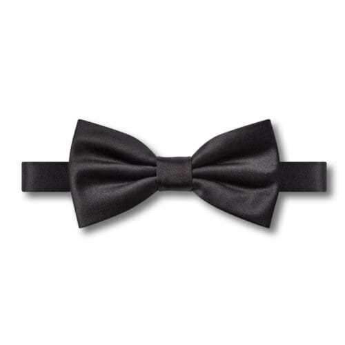 Black Satin Plain Classic Bow Tie