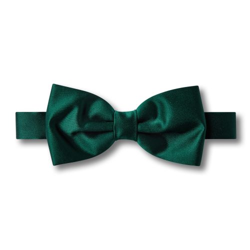 Bottle Green Satin Plain Classic Bow Tie