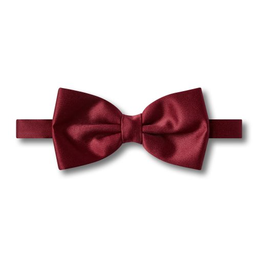 Burgundy Satin Plain Classic Bow Tie