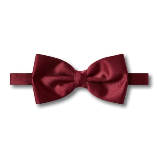 Burgundy Satin Plain Classic Bow Tie