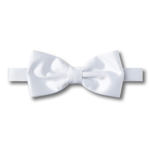 White Satin Plain Classic Bow Tie