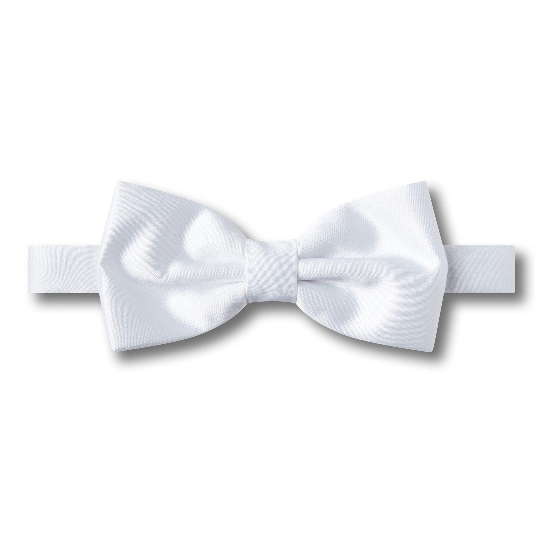 White Satin Plain Classic Bow Tie - House of Henderson
