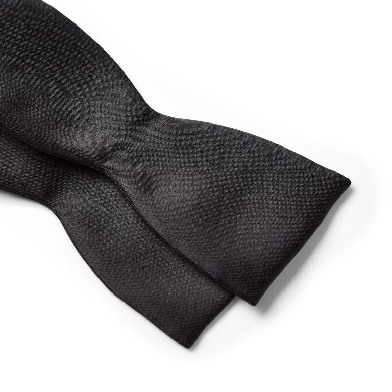 Black Satin Plain Self-Tie Bow Tie