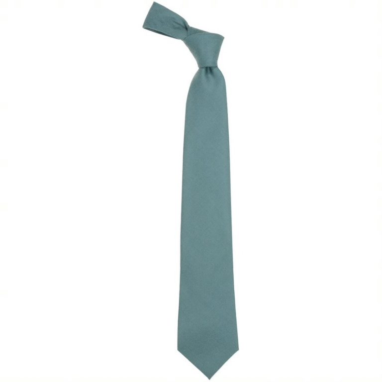 Weathered Blue Plain Wool Tie