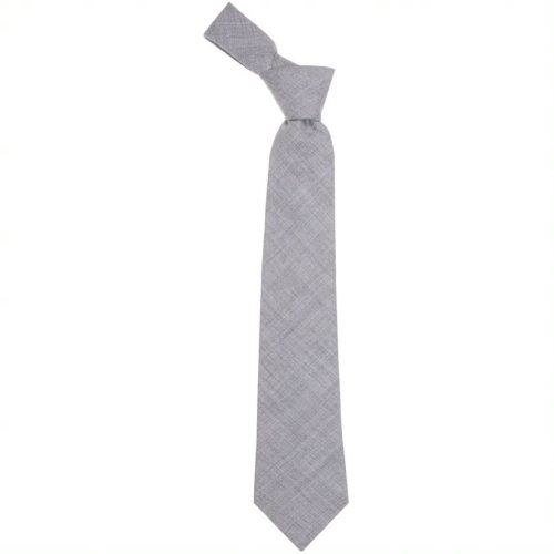 Grey Plain Wool Tie