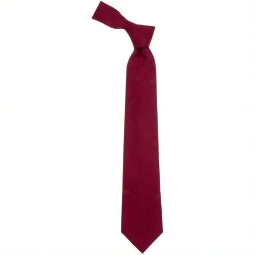 Maroon Plain Wool Tie