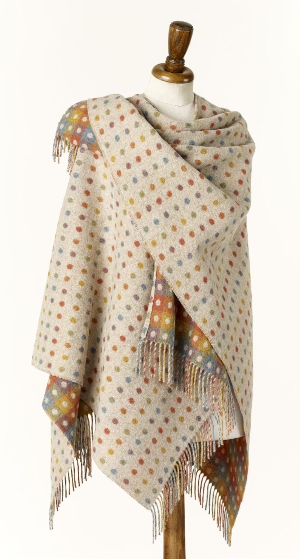 Ladies Multispot Lambswool Shawl