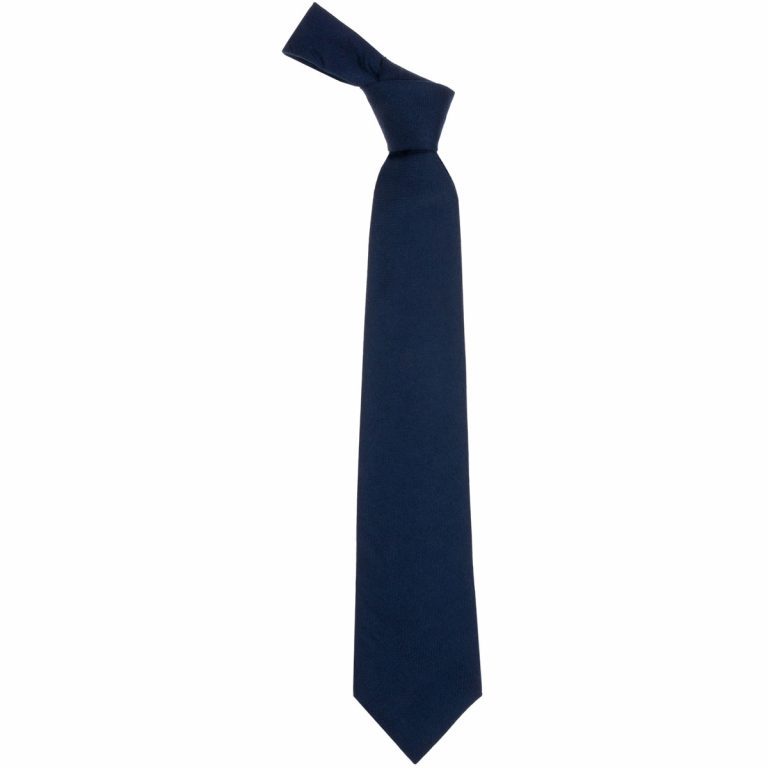Navy Plain Wool Tie