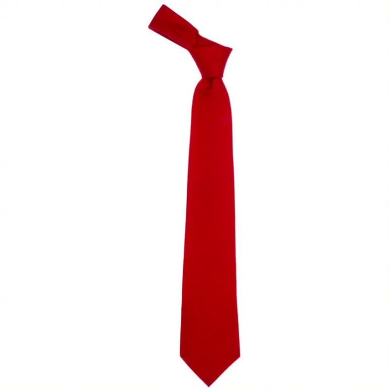 Scarlet Red Plain Wool Tie