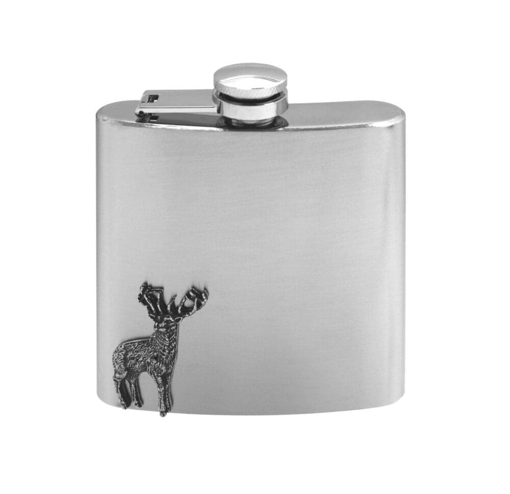 6oz Hipflask with Stag Emblem