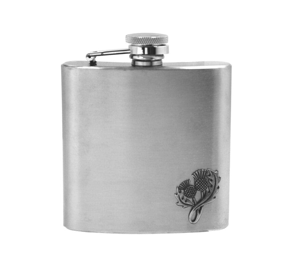 6oz Hipflask with Thistle Emblem