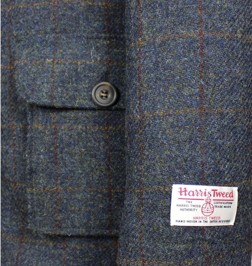 Bucktrout Blue Harris Tweed Boyd Field Coat - Image 3