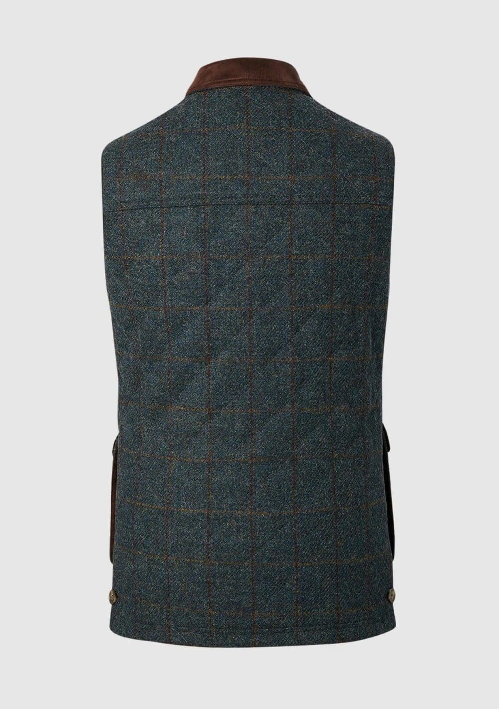 Bucktrout Blue Harris Tweed Chuck Gilet - Image 2