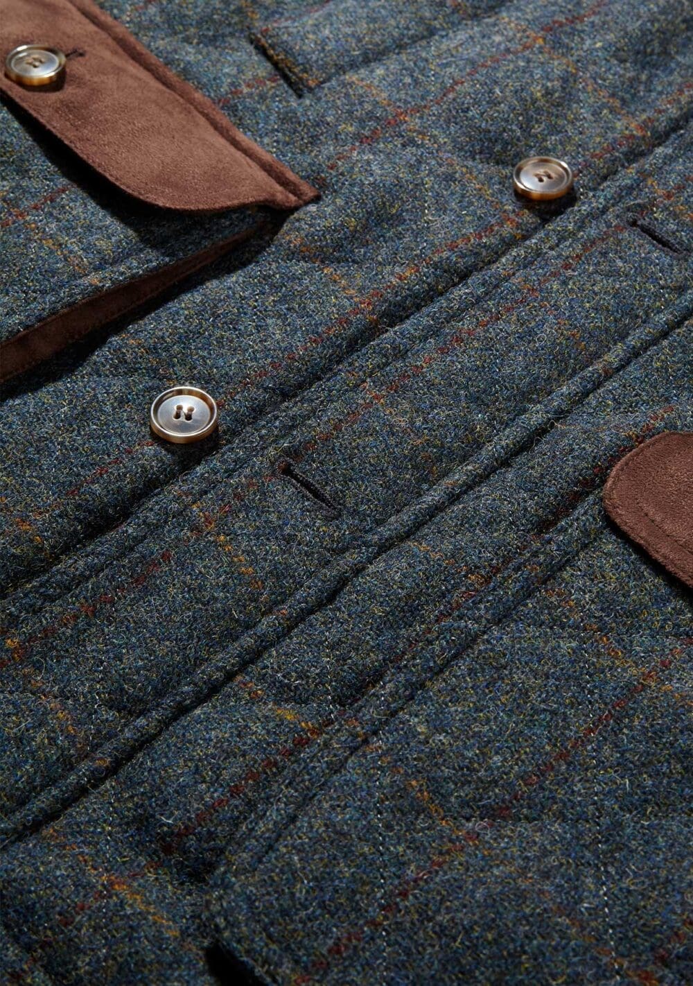 Bucktrout Blue Harris Tweed Chuck Gilet - Image 3