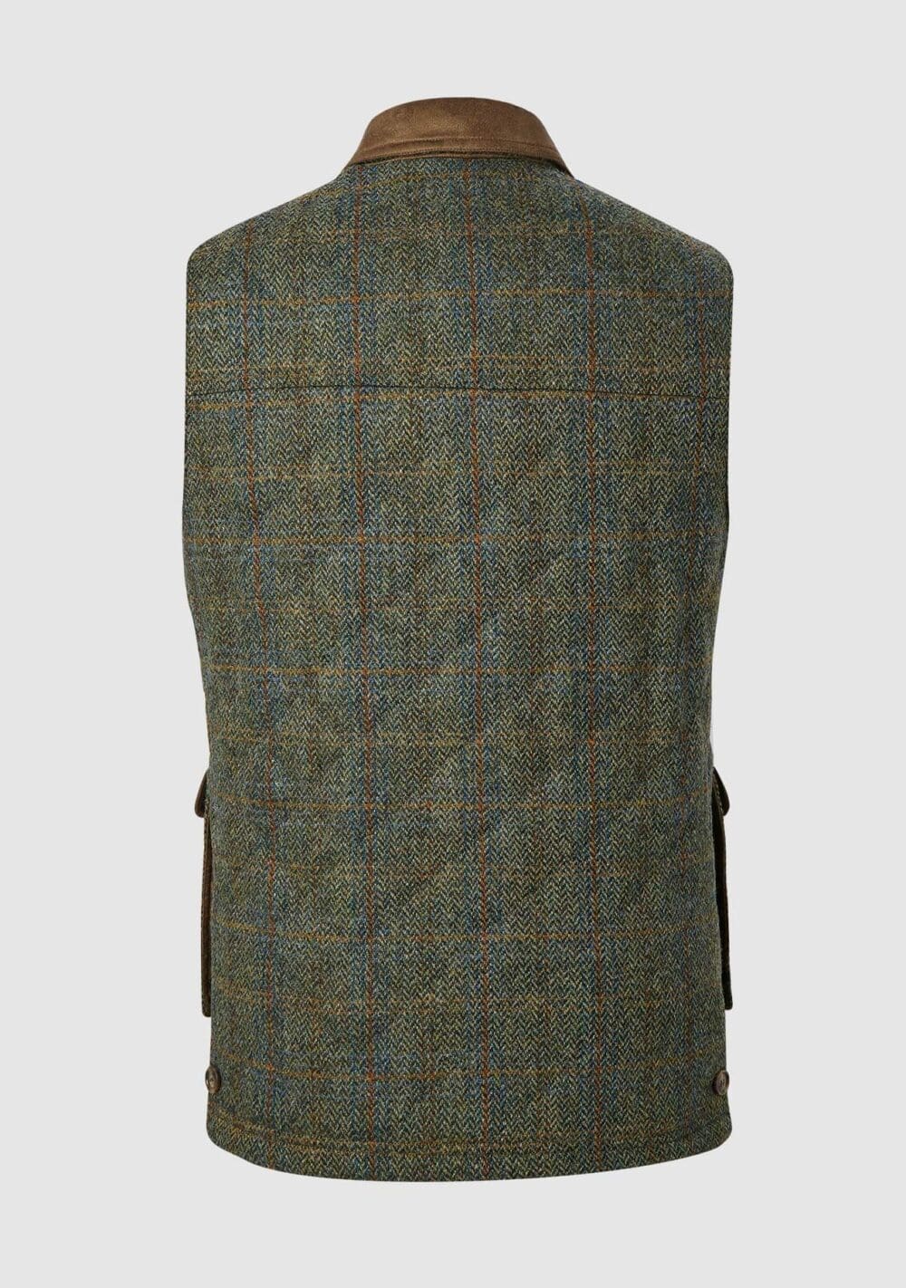 Bucktrout Green Harris Tweed Chuck Gilet - Image 3