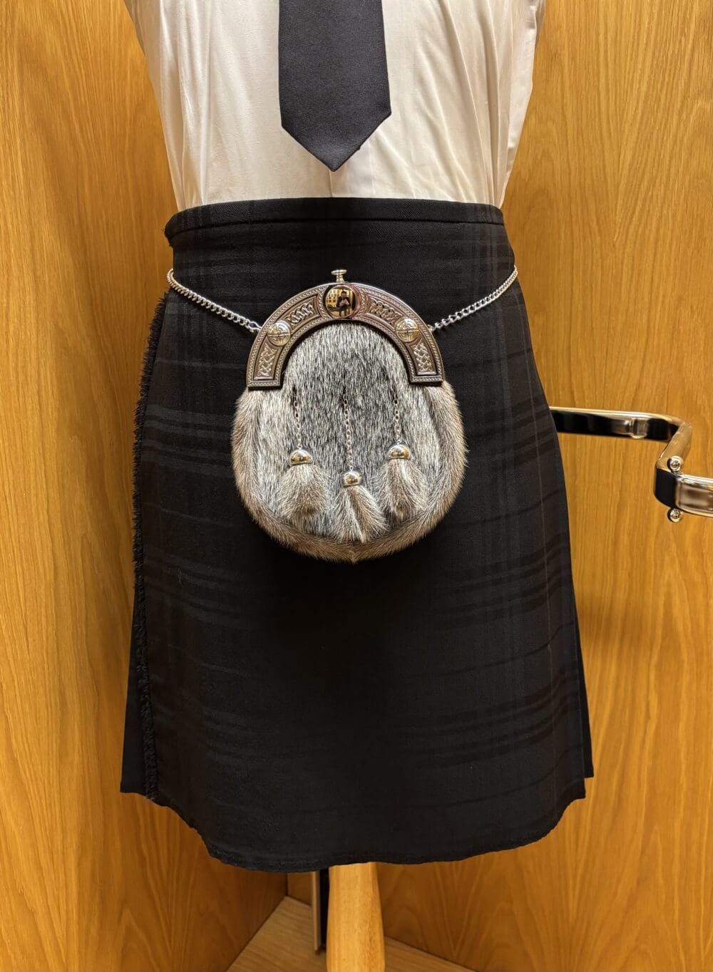 Ex-Hire Black Check Kilt
